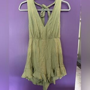 Blue Rain Sage Green Romper